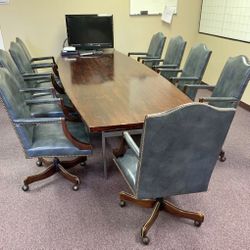 9 Hickory Chairs, High Back In Great Condition