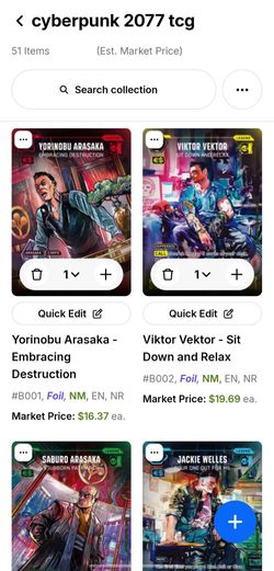 Cyberpunk 2077 TCG Lot