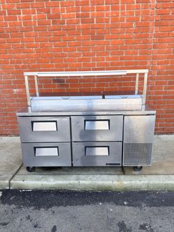 True TPP-AT-67D-4 Solid 4 Drawer Refrigerated Pizza Prep Table, 67"