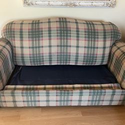 Couch with pullout bed and arm chair