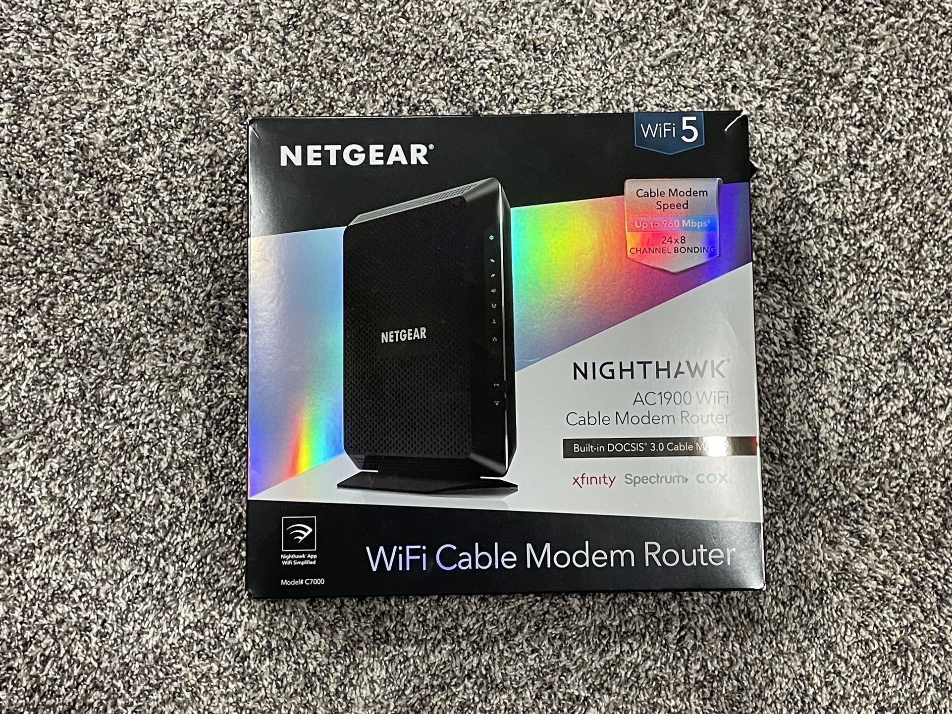 NETGEAR ‘Nighthawk AC1900’ Black WiFi Cable Modem Router (C7000v2)