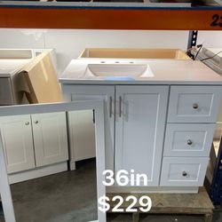 36in Bathroom Vanity With Top And Mirror