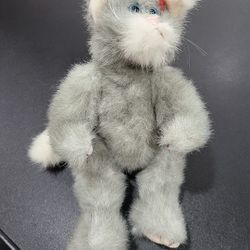 Vintage TY Plush Cat Gray 10” Tall