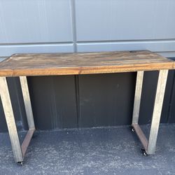 Wood And Metal Desk / Table/ Bar