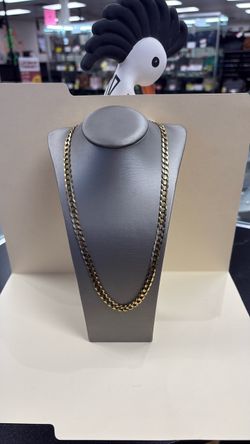 Gold-Tone Cuban Link Chain Necklace 10k