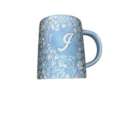 “J” Floral Mug