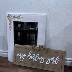 Girls Room/Nursery Mirror And Sign