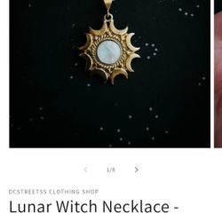 Lunar Witch Necklace- Rainbow Moonstone Pendant