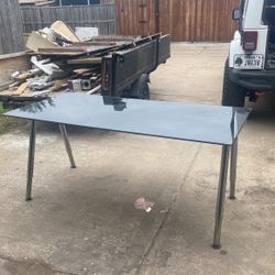 Cool Glass And Metal Computer Desk 63”x31.5”