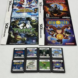 Lot of 8 Nintendo DS Movie Cartoon Games TMNT Shrek Dragon Sonic Xia Lin Scooby
