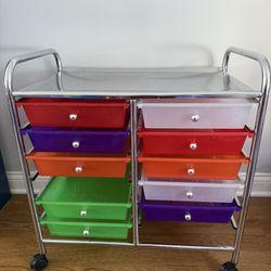 Organizer Rolling Storage with Drawers 