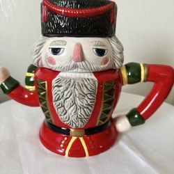 Vintage Block Whimsey Christmas Nutcracker teapot