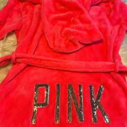 Victoria Secret Hot Pink Plush Bling Robe