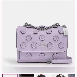 Coach Mini Klare Crossbody Bag With Floral Applique (Silver/Lilac)