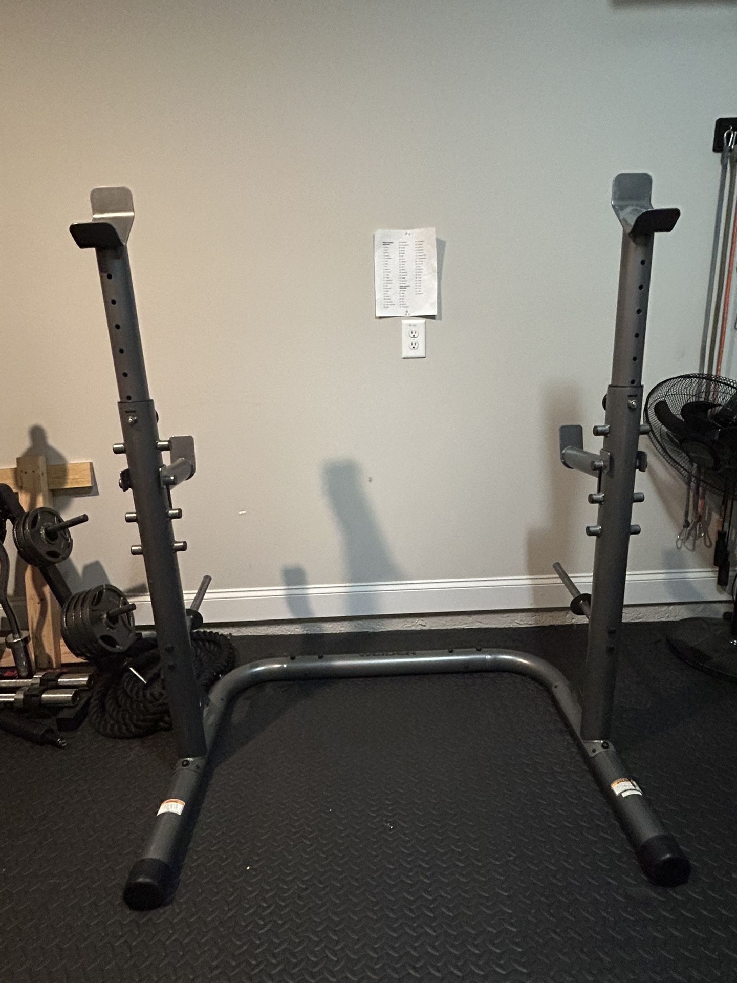 Used Adjustable Olympic Squat and Bench Press Rack