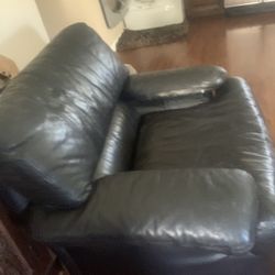 Black Oversized leather Chair
