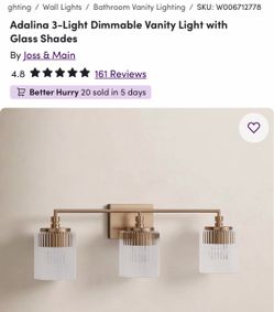 NEW Joss & Main Adalina 3-Light Vanity Light