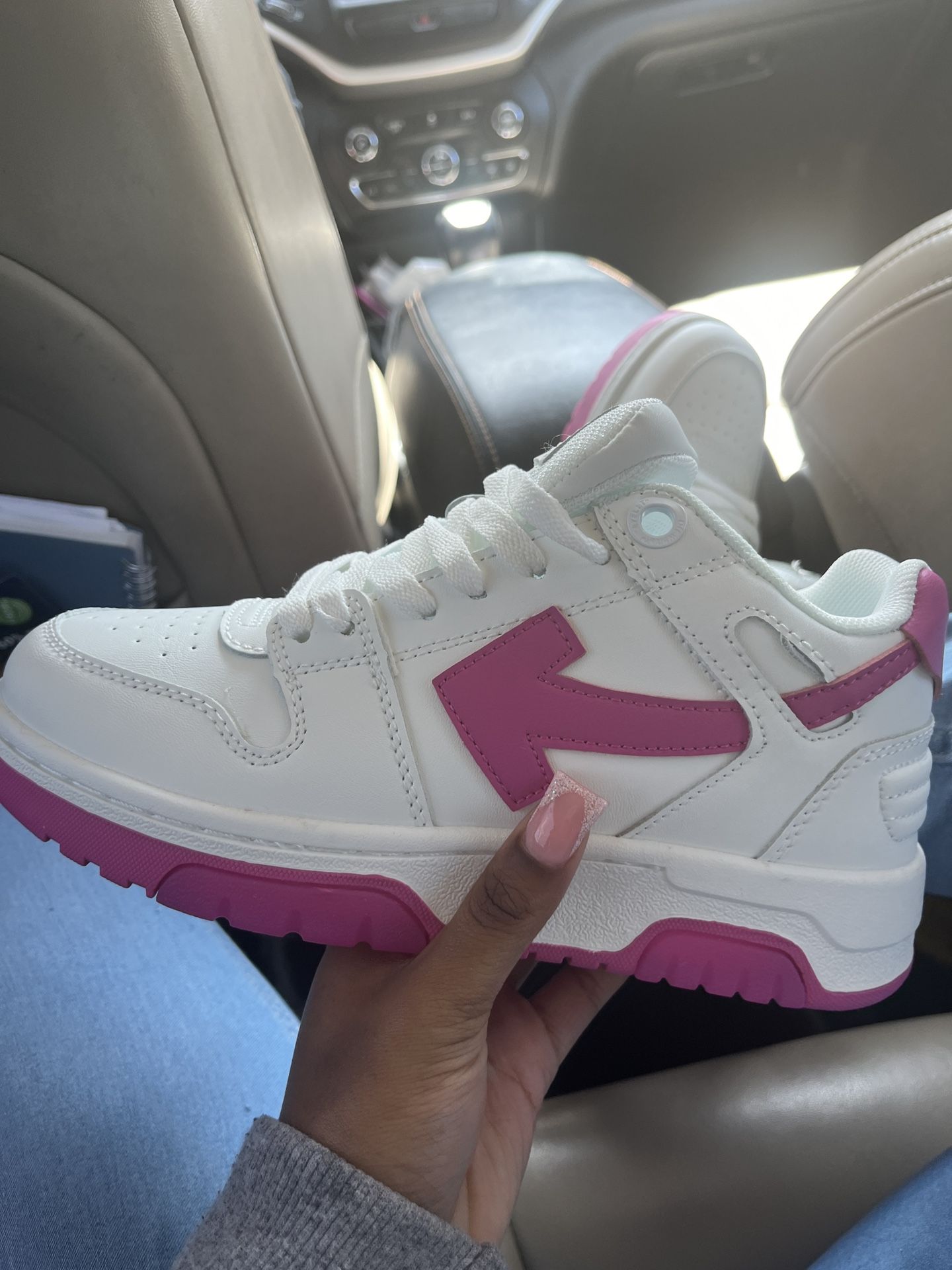pink and white off whites
