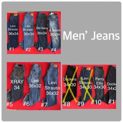 Men’s Jeans (Prices Listed On Description)