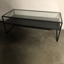 Coffee Table Metal with Glass Top  46L x 20D x 17H