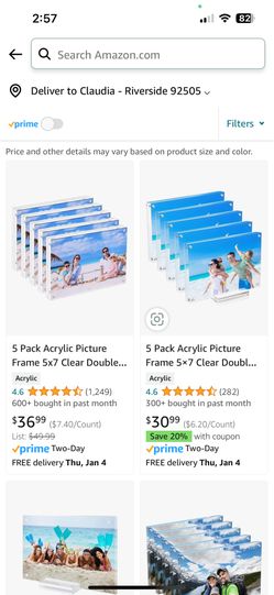 Acrylic Picture Frame 5x7