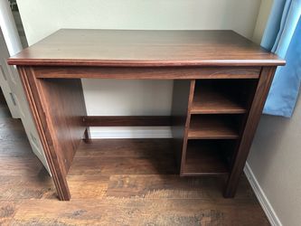 IKEA Wood Student Desk with Side Shelves