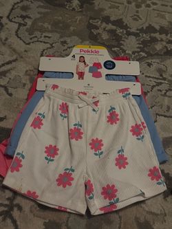Pekkle Girls 4-Piece Shorts Set Size 5