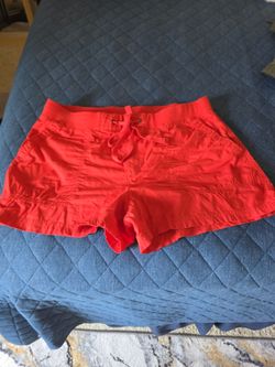 Red Drawstring Mini Shorts
