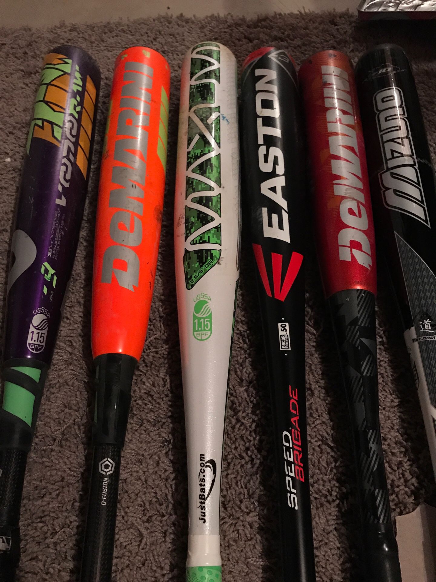 Assorted baseball bats