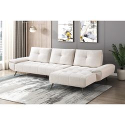 2-Piece Sectional with Right Chaise and Dual-position Backs for Adjustable Seat Depth