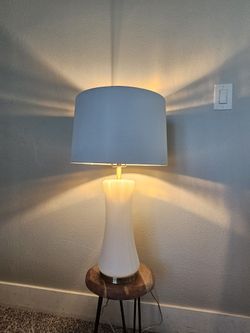 Cascade Glass Lamp Golden Base Off White Glass Table Lamp
