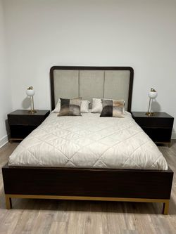 Bed frame with matching drawers