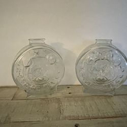 Anchor Hocking Disney Mickey and Minnie Mouse Round Glass Coin Piggy Bank Clear