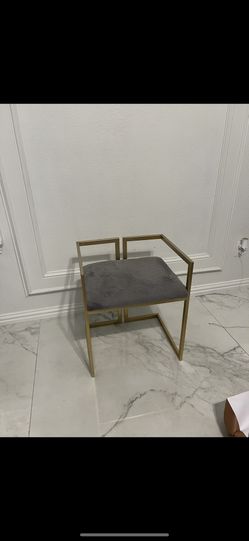 Gray Chair With Gold