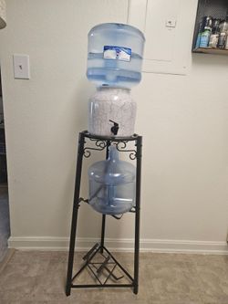 Metal Water Gallon Stand with Storage