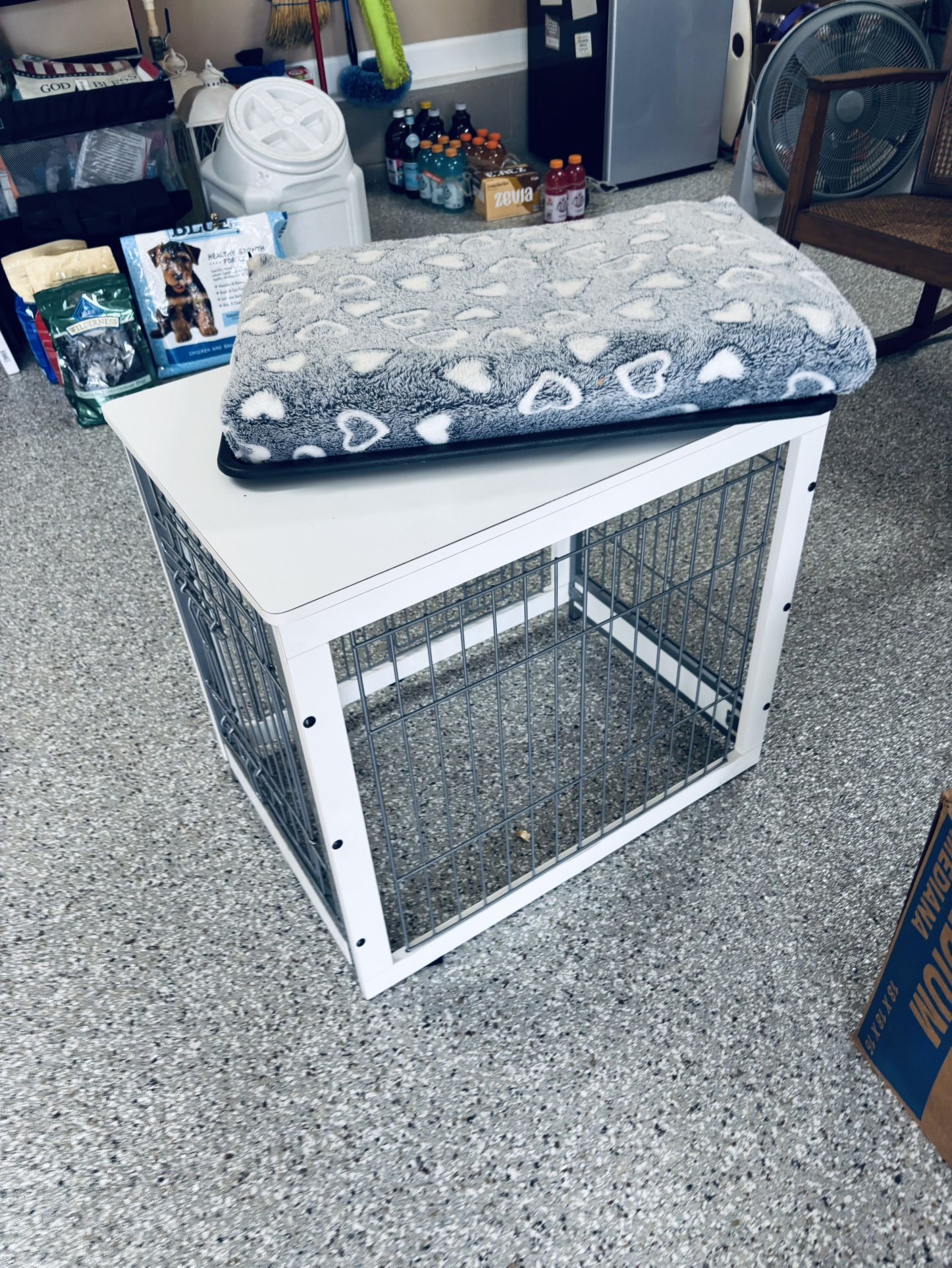 Beautiful White Wooden Dog Crate 