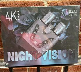 New in box 4K Night Vision Goggles, 58MP Full-Color Night Vision Binoculars with 10000mAh Rechargeable Battery, 64GB Card, 3.99" Screen and 1968FT Vie