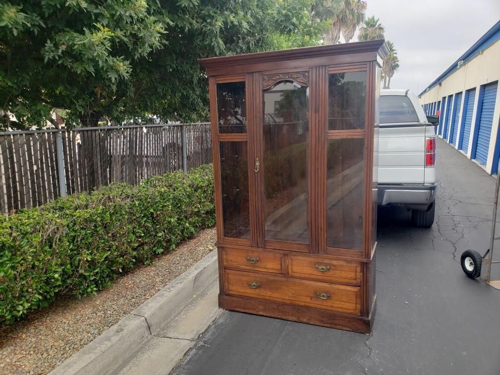 Antique Walnut China Cabinet