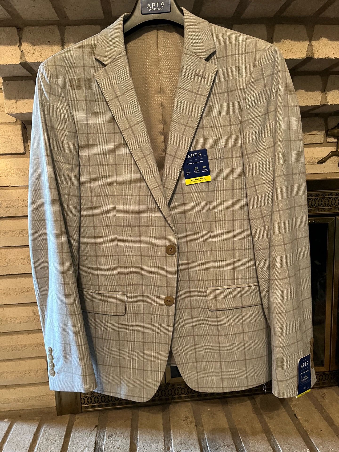 NEW Men's Apt. 9 Sports Coat 40 Regular Slim Fit (Tan stripes)