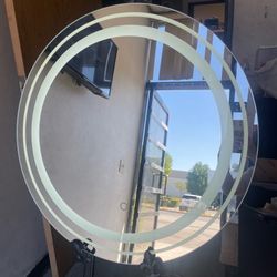 BATHROOM MIRROR - 30” LED Round Touch Button Bathroom Mirror with Switchable Color LED