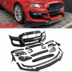 Fits 13-14 Ford Mustang Base & GT Front Bumper Cover Replacement GT500 Style-PP