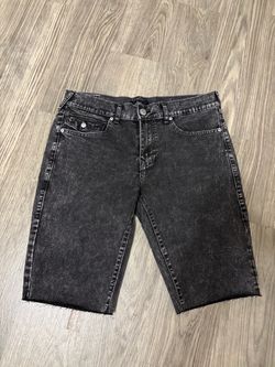 Black wash true religion jorts