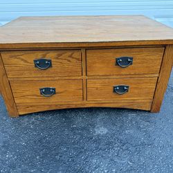 Thomasville coffee table solid wood with 8 drawers