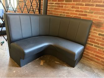Curved Corner Restaurant Booth - Like New, Ebony Vinyl