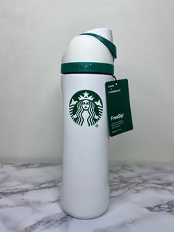 Starbucks White FreeSip Owala Insulated Water Bottle Tumbler Cup NEW