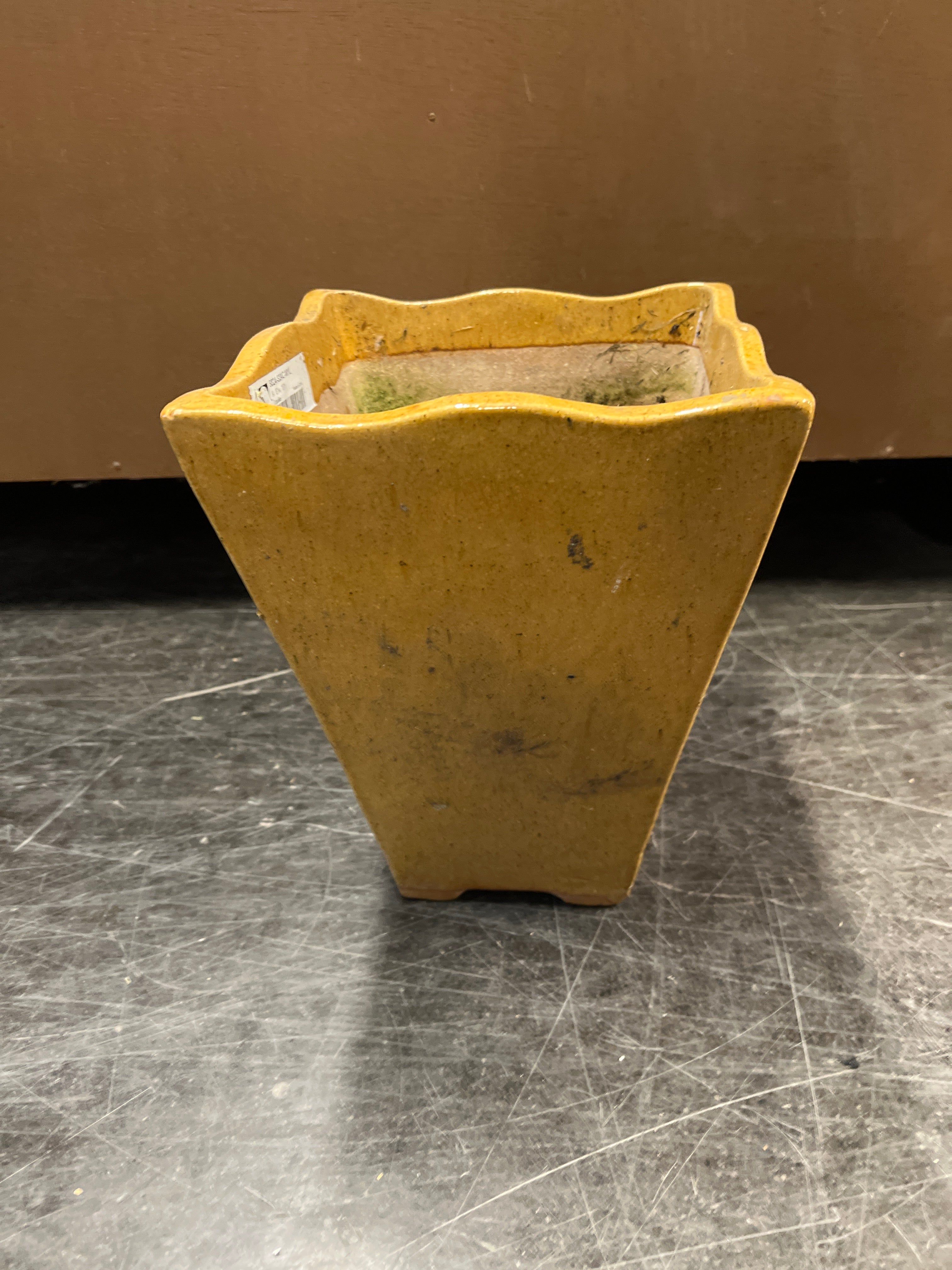Small Yellow Ceramic Planter