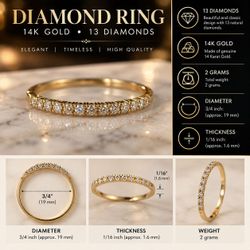 ✨ 14K Gold Diamond Ring — For Sale ✨