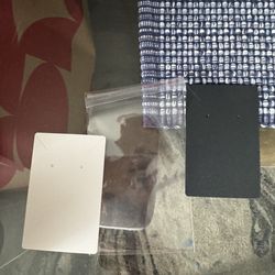 New set of white and black jewelry cards and clear plastic envelopes