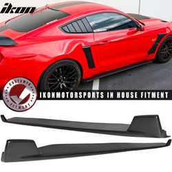 Fits 2015-2023 Mustang Side Skirts 2 Fin Style Rocker Panel Extension Side Skirts PP