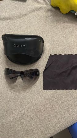 Gucci Black Shield Wrap Sunglasses
